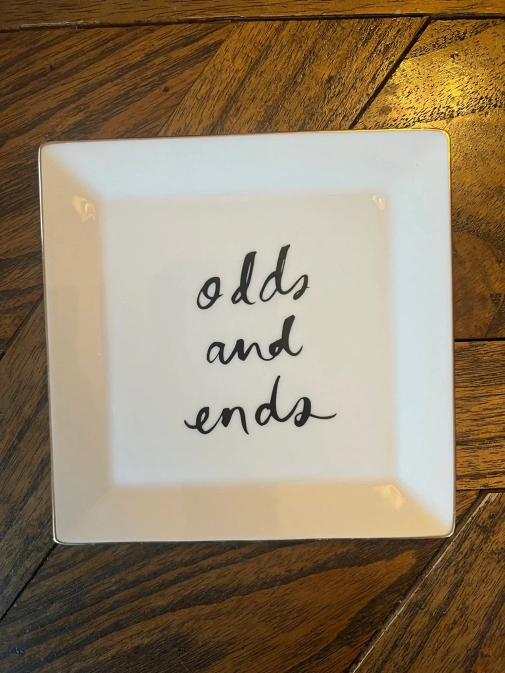 Kate Spade Daisy Place White Square Trinket Tray, Lennox Porcelin, Odds and Ends